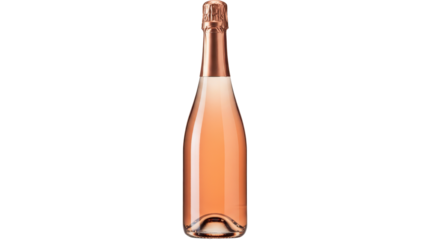 Isolated Bottle of Rose Champagne