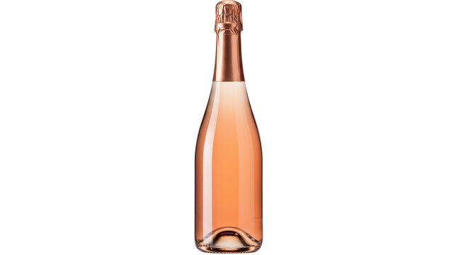 Isolated Bottle of Rose Champagne