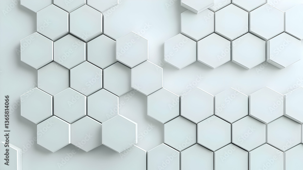 Poster abstract white hexagon pattern background