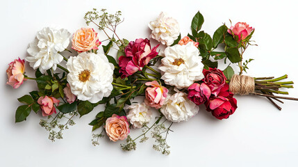 Elegant arrangement of garden roses for floral decoration and celebration