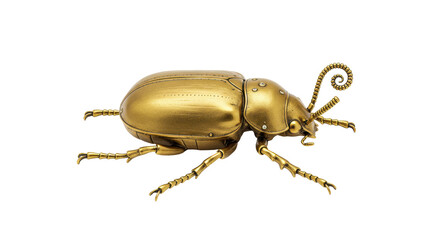 Isolated Gold Steampunk Beetle