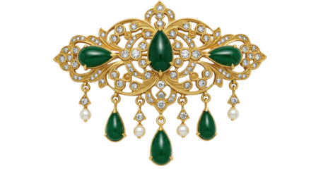 Isolated Brooch Emerald