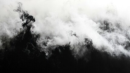 Fototapeta premium Abstract Black and White Ink Swirl Dramatic Smoke High Resolution Texture