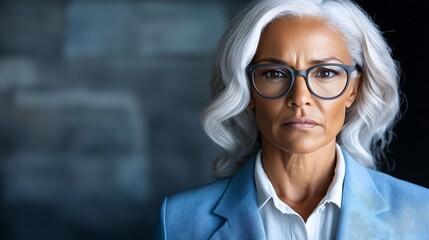 Portrait senior businesswoman serious expression