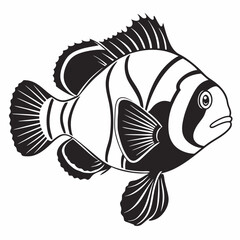 clownfish silhouette black vector