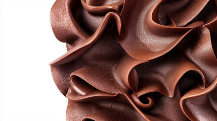 Luxurious chocolate curls for dessert decoration and culinary inspiration