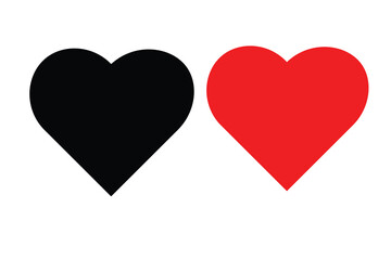 heart icon illustration in black and red