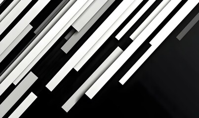 Abstract Black and White Lines Creating Dynamic Graphic Background