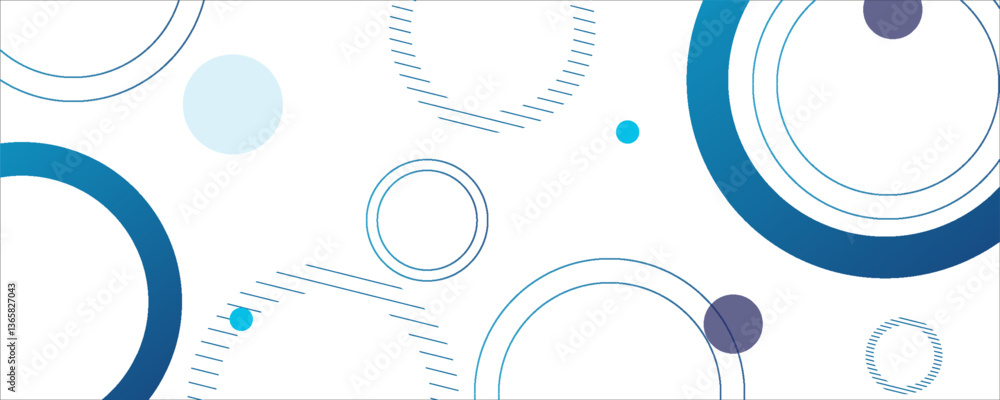 Poster geometric abstract background.blue gradations.circle effect style.shape line.