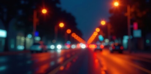 Obraz premium Brightly colored traffic lights at night, urban, traffic lights