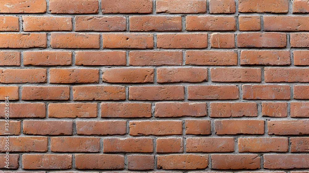 Poster close up of red brick wall with textured surface and horizontal pattern