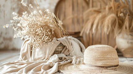 Obraz premium Boho plants rustic interior landscape