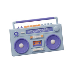 Fototapeta premium Vintage Boombox with Speakers and Cassette Slot Icon