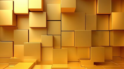 Abstract Geometric Gold Cubes Background