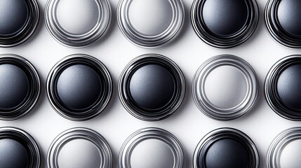 Geometric, metallic, circular pattern