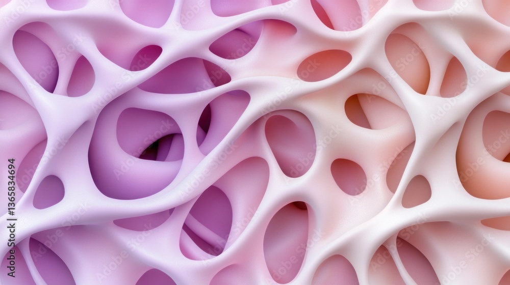 Poster abstract organic pattern with soft pink and purple hues resembling a cellular structure