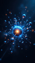 Magnesium Glycinate supplement depicted with an atomic structure of magnesia and glucose, signifying its molecular composition.