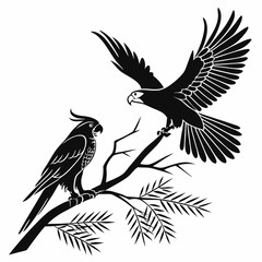 cockatiel black silhouette icon vector