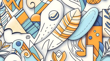Whimsical animal illustration colorful playful design
