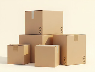 brown boxes recycle isolated , bo&icirc;te, brun, carton, blanc, arri&egrave;re-plan, isol&eacute;, 