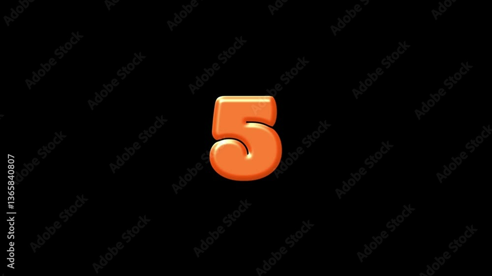 Poster 10-second countdown timer animation | 3d bouncy numbers countdown playful bubble text animation