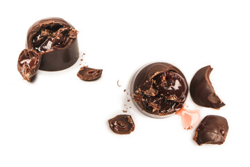 A chocolate candy isolated on white background.