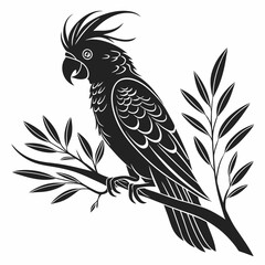 cockatoo silhouette black vector