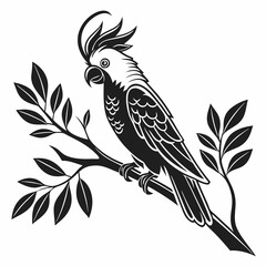 cockatoo silhouette black vector