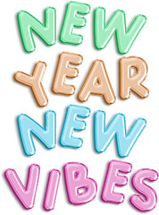 New Year, New Vibes, Foil Balloon Letter Joy PNG