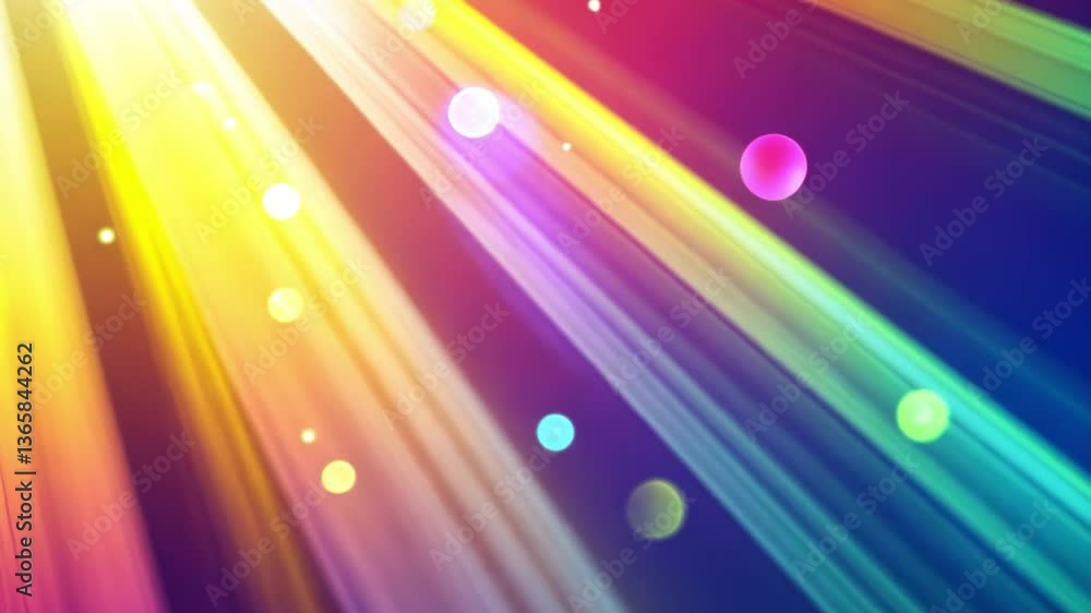 Poster abstract rainbow rays: a vibrant and dynamic display of colorful light rays, radiating from a centra
