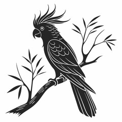 cockatoo silhouette black vector