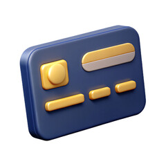 Control panel with yellow buttons 3D render icons.