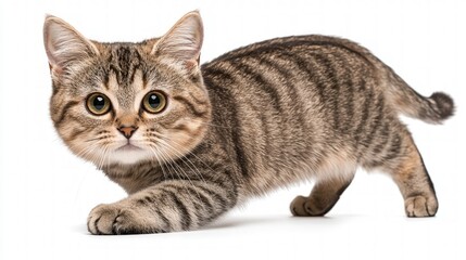 Obraz premium Adorable Tabby Kitten Playful Pet Studio Photography