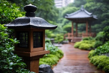 Rain Garden Lantern Pathway