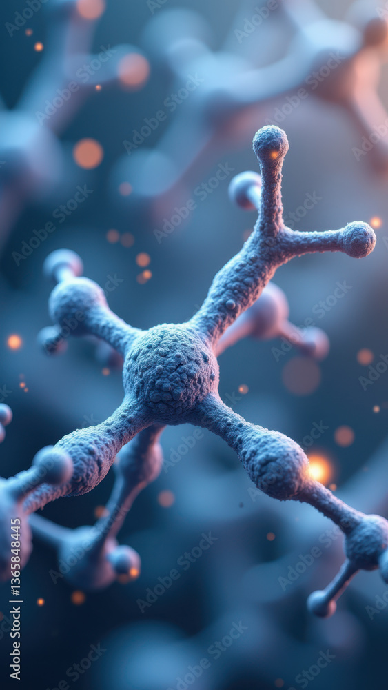 Poster a detailed illustration of a magnesium glycinate molecule with a close-up view highlighting its stru