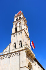 The Cathedral of St. Lawrence is a historical landmark in Trogir, Croatia. Trogir is popular travel location and UNESCO World Heritage Site.