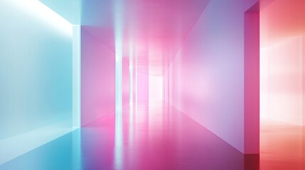 Minimalist interior with soft gradient lighting, evoking calm and modern elegance.
