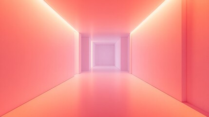 Minimalist interior with soft gradient lighting, evoking calm and modern elegance.
