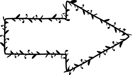 Arrow frame wreath simple shape Frame picture vector circular border floral photo frame romantic decoration 