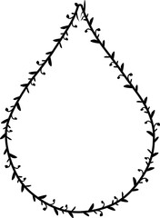 Drop frame wreath simple shape Frame picture vector circular border floral photo frame romantic decoration 