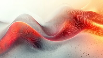 Obraz premium Abstract Waves with Red and Orange Gradient in Soft Light