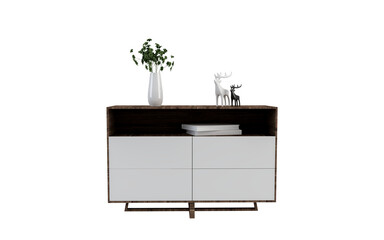 Modern living room furniture on transparent background