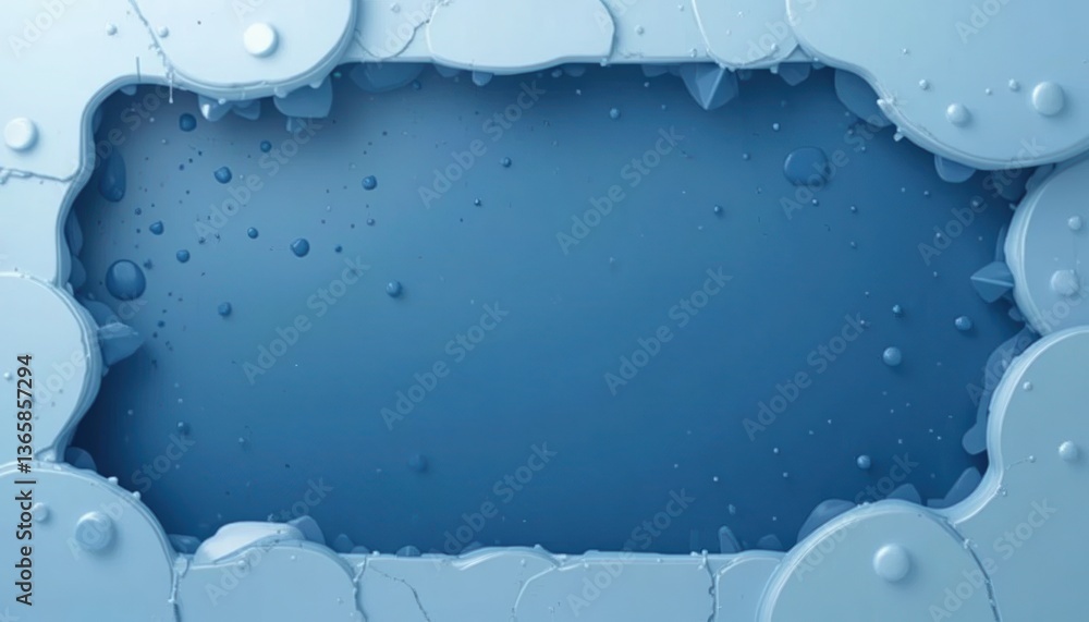 Aufkleber ice frame background design for cool visuals digital art creation blue color palette abstract enviro