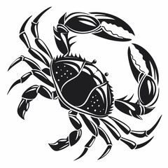 crab silhouette black vector