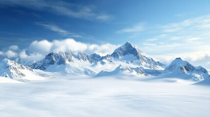 Obraz premium Majestic Snow-Capped Peaks and Cloudscape