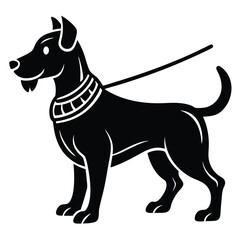 Black and white vector illustration of a dog silhouette