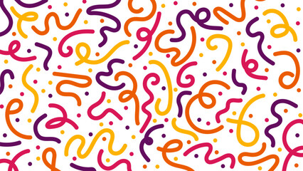 Kolorowy wzór w bazgroły. Tło w konfetti, szlaczki. © EmBer_graphic