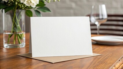 White Blank Paper Table Card.