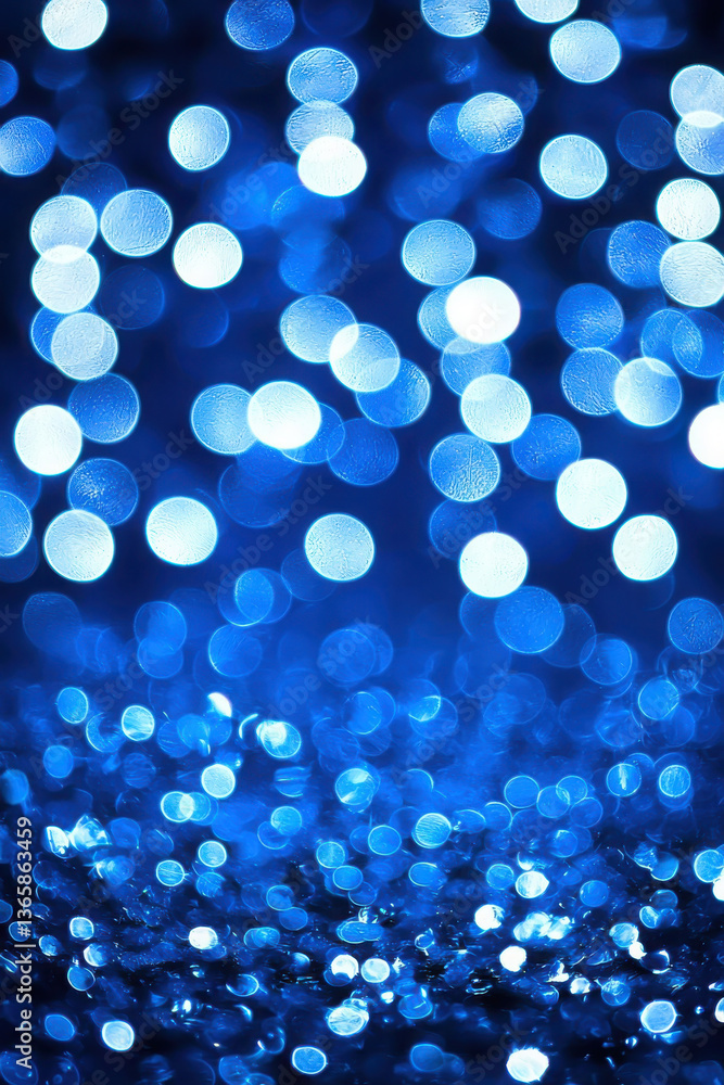 Aufkleber abstract blue bokeh background with vibrant circular light patterns and textured glitter effect