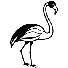 Pink Flamingo Silhouette Vector Illustration